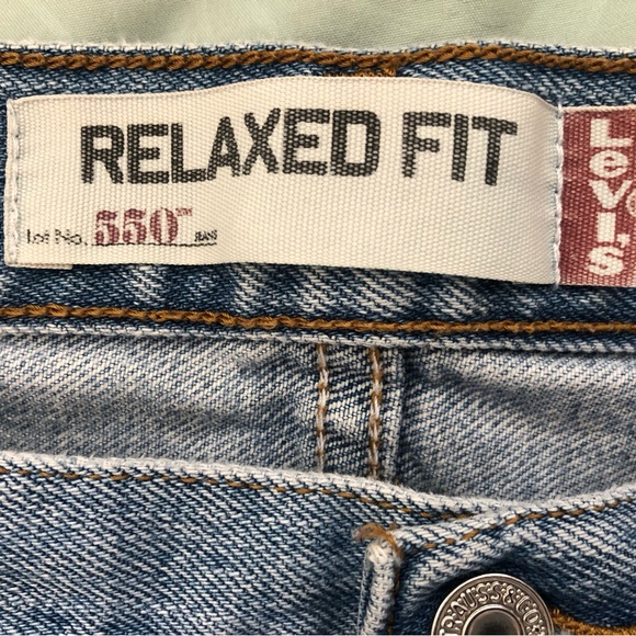 Mens 550 Relaxed Fit Levis Strauss Straight Med Blue Stonewash Denim Jea… - Picture 4 of 10